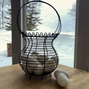 Vintage Egg Wire Basket